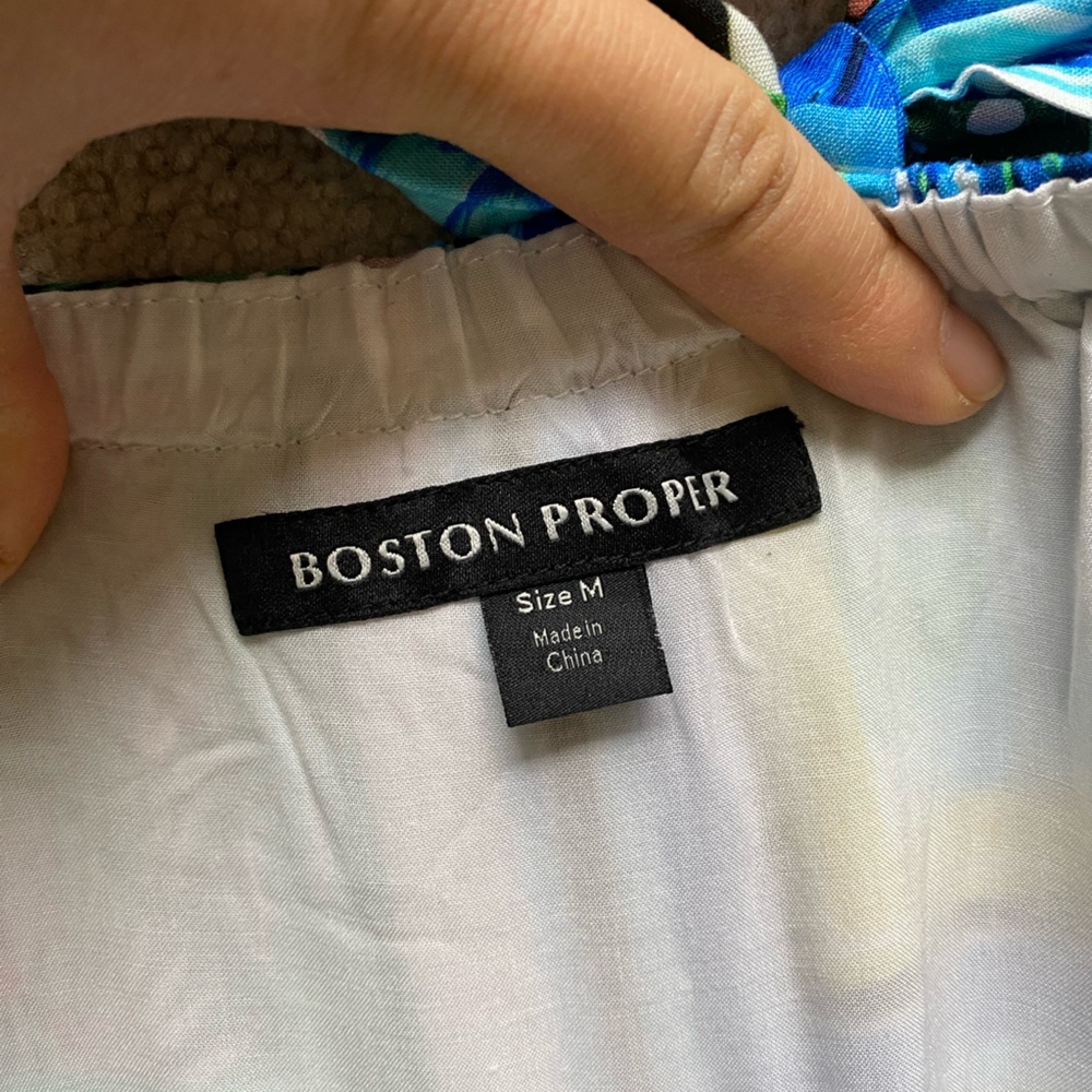 Boston Proper Tropical Patchwork Halter Dress with Yellow Fringe - Picture 12 of 14
